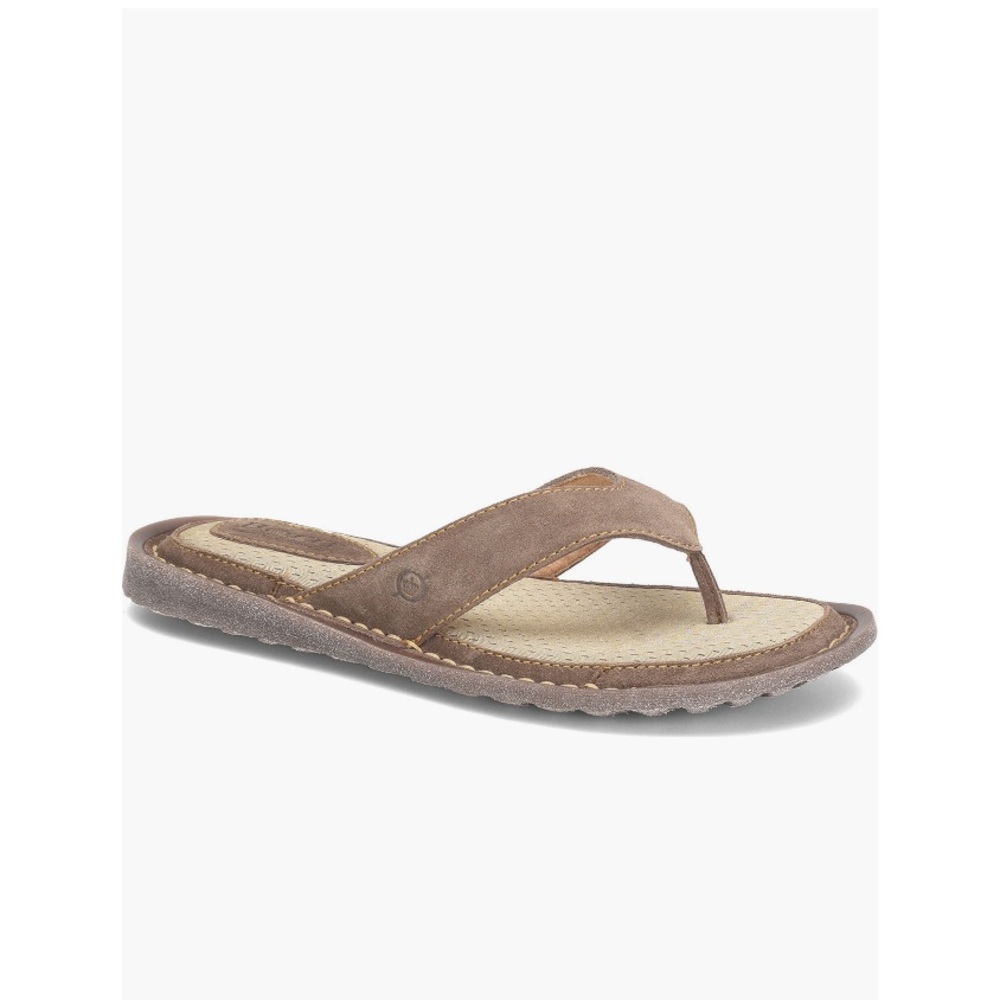 NEW Born Owen Flip Flop Brown (Glazed Ginger) Distressed Leather Men’s Size 8